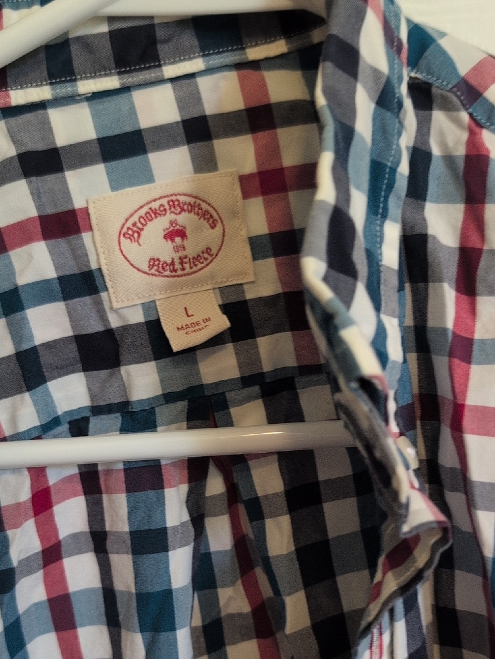 Brooks Brothers Check Button-Down in Blue, Navy & Red